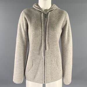 THE CASHMERE PROJECT Size M Grey Cashmere Zip Up Cardigan